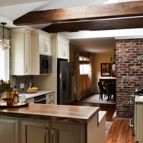 brown brick kitchen