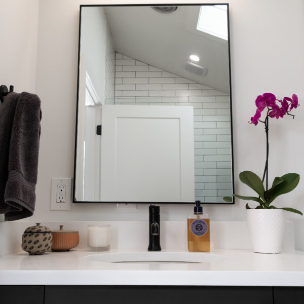 simple black and white bathroom renovation