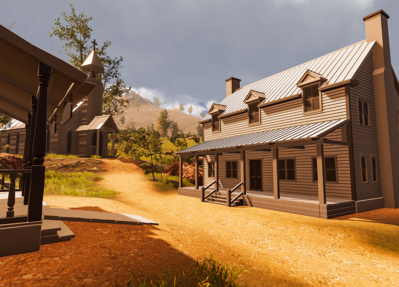 Carriage house with a rustic setting and surrounding landscape.